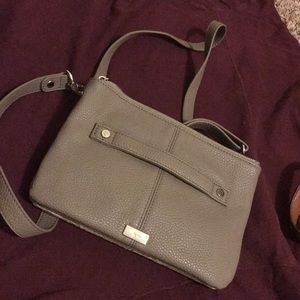 Dark Grey leather Crossbody Bag